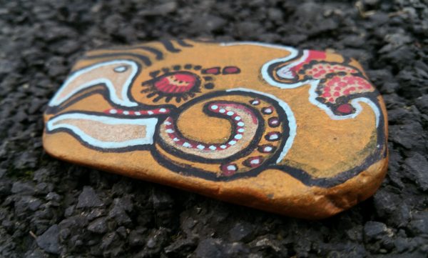 51,2, Quetzal Stone painted in acrylic and ink - Image 6