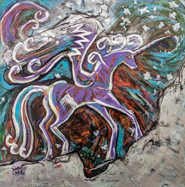 44.2. Imagination: Wild Unicorn. Original Painting, 60x60 cm - Image 17