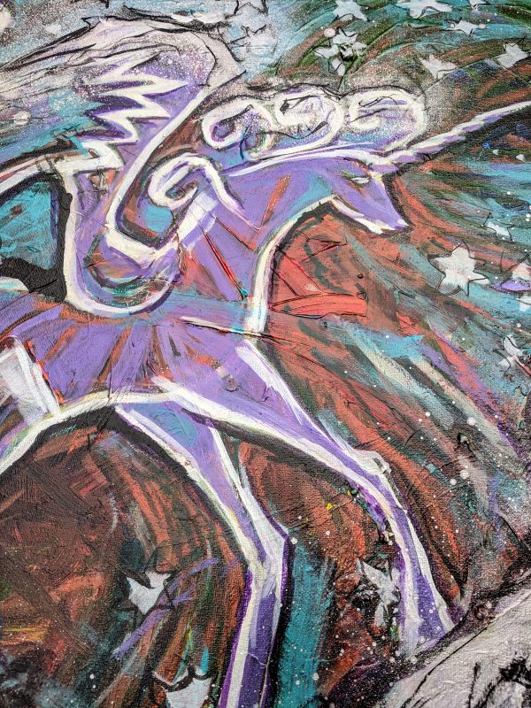 44.2. Imagination: Wild Unicorn. Original Painting, 60x60 cm - Image 11