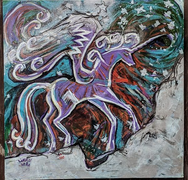 44.2. Imagination: Wild Unicorn. Original Painting, 60x60 cm - Image 14