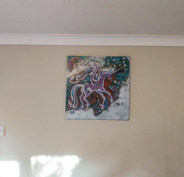 44.2. Imagination: Wild Unicorn. Original Painting, 60x60 cm - Image 16