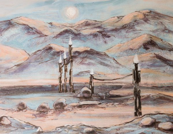 99.01. Beacons in the desert. Original Painting, 51 x 122 cm - Image 4