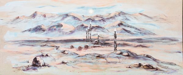 99.01. Beacons in the desert. Original Painting, 51 x 122 cm - Image 3