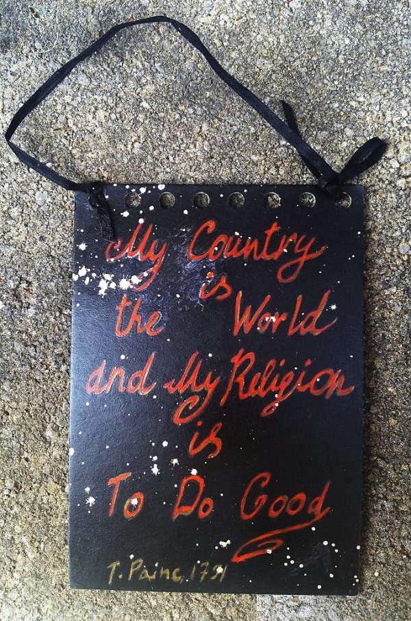 53.1. Thomas Paine Quote hand drawn wall hanging