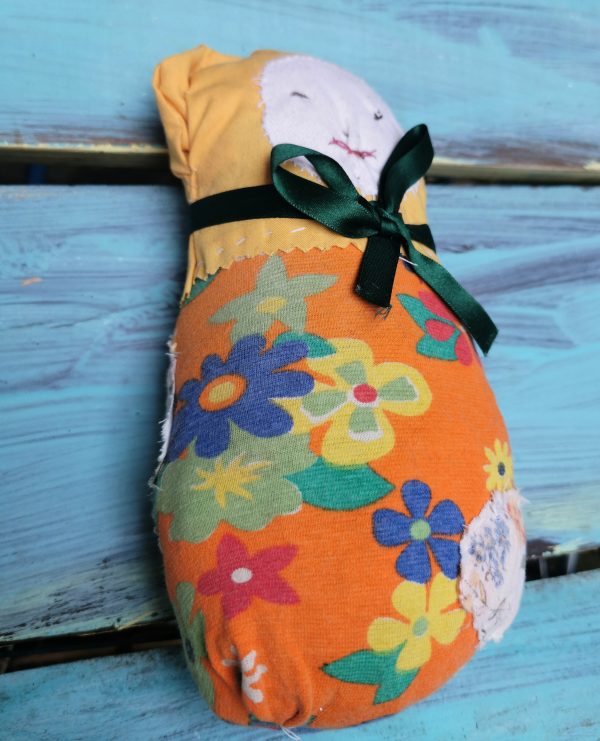 54.1. Cheburaha - Hand sewn soft recycled rag toy with a vintage / shabby chic look - Image 3