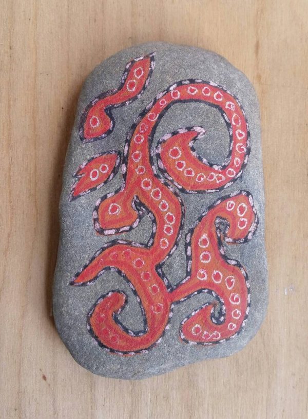 44.1. Red Symbol Pebble Art - Hand Drawn Mystery - by Linandara - Image 4