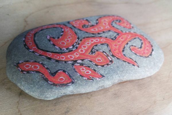 44.1. Red Symbol Pebble Art - Hand Drawn Mystery - by Linandara - Image 6