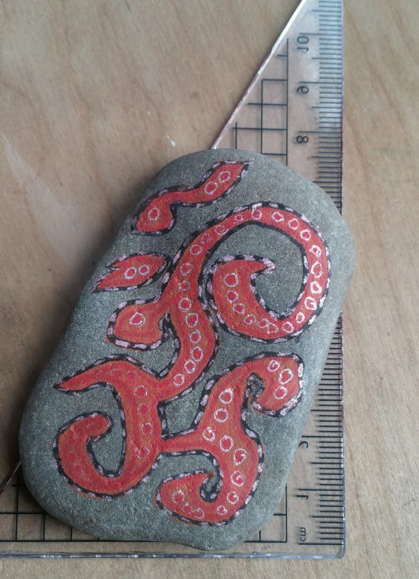 44.1. Red Symbol Pebble Art - Hand Drawn Mystery - by Linandara - Image 2