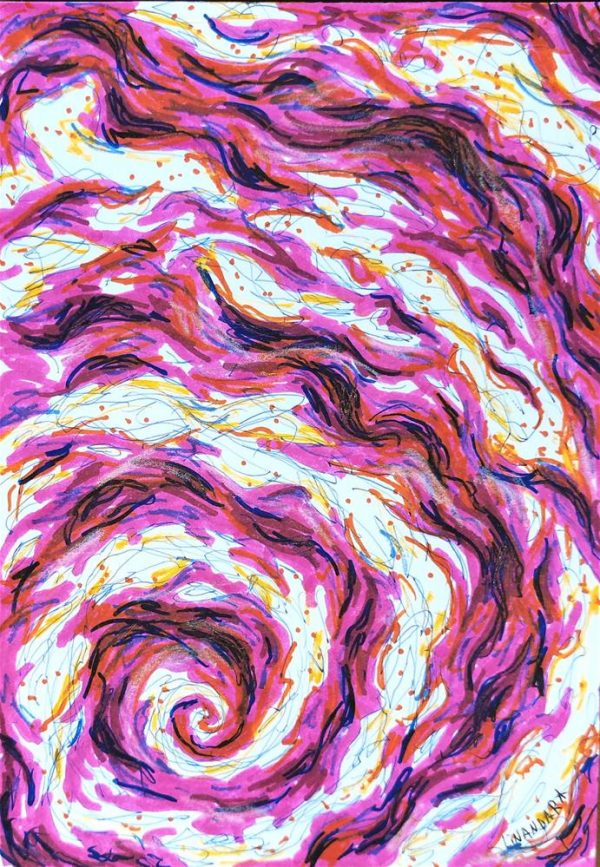 99.2. Pink Spiral Galaxy - original art