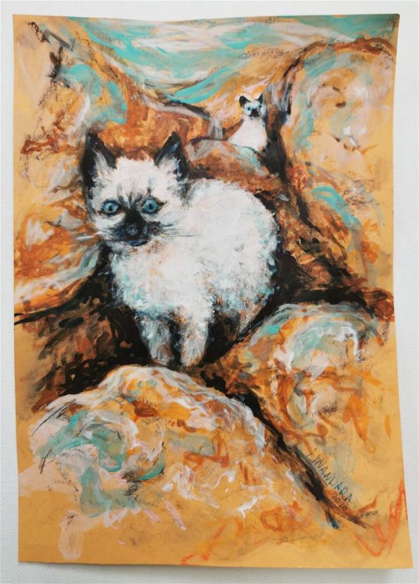 80. Feral Tenderness siamese kittens among the rocks - art  by Linandara - Image 2