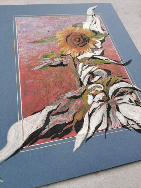 83. Sunflower bursting out of its frame - original art by Linandara - Image 2