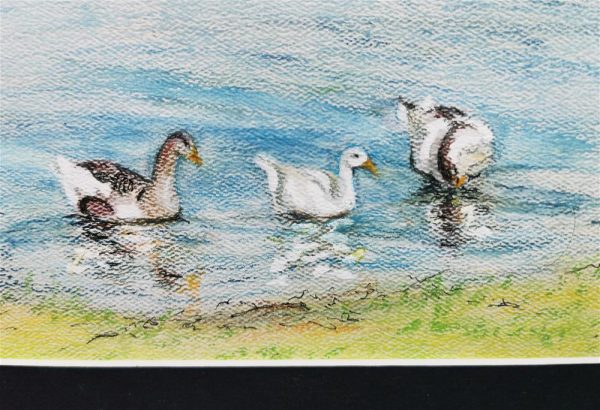 72. Geese by Protva River, Russia - one of the kind art by Linandara - Image 2