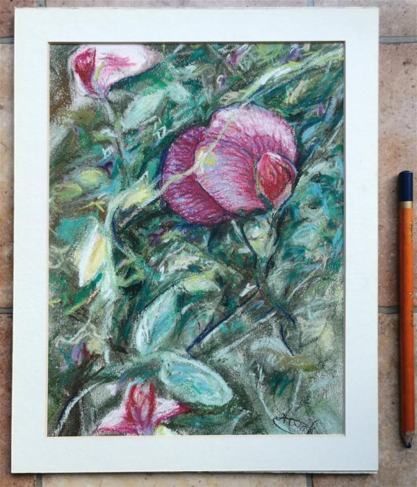 75. Sweet Peas painting original artwork by Linandara
