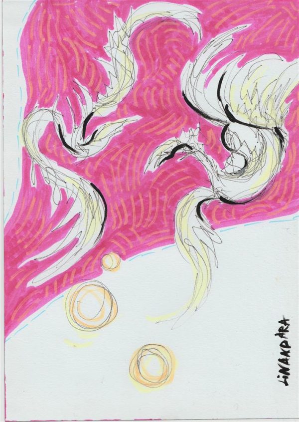 60. Two Dragons, Three Suns - original art by Linandara
