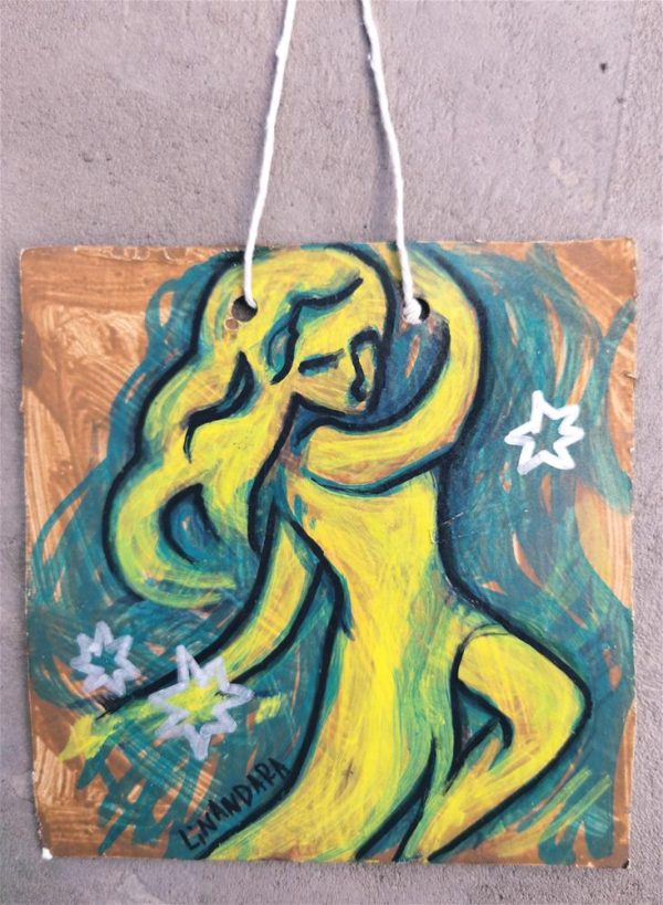 76. Yellow and green dancer - original art by Linandara